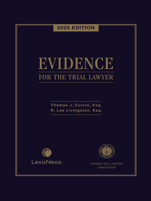 cover image of Virginia Evidence for the Trial Lawyer